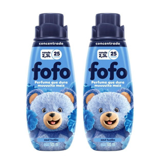 Kit 2 Amaciante de Roupa Líquido Concentrado Fofo Azul Tudão 500ML - Rende mais de 2L em Oferta na Shopee