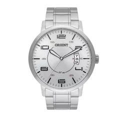 Relógio Orient Masculino Prata Original Aço Inox Fundo Prata Clássico Analógico MBSS1381S2SX