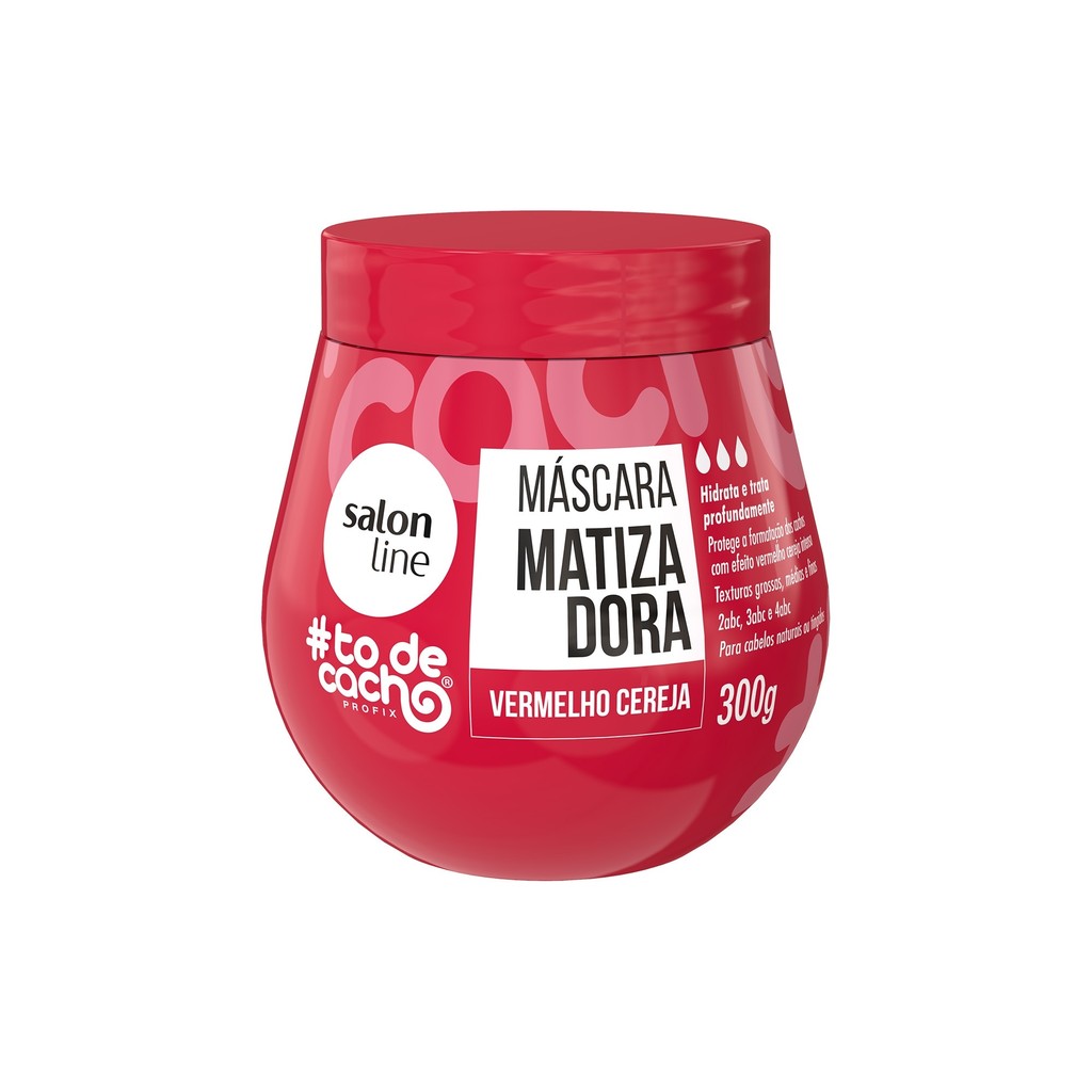 Máscara Matizadora #todecacho Vermelho Cereja 300g - Beauty