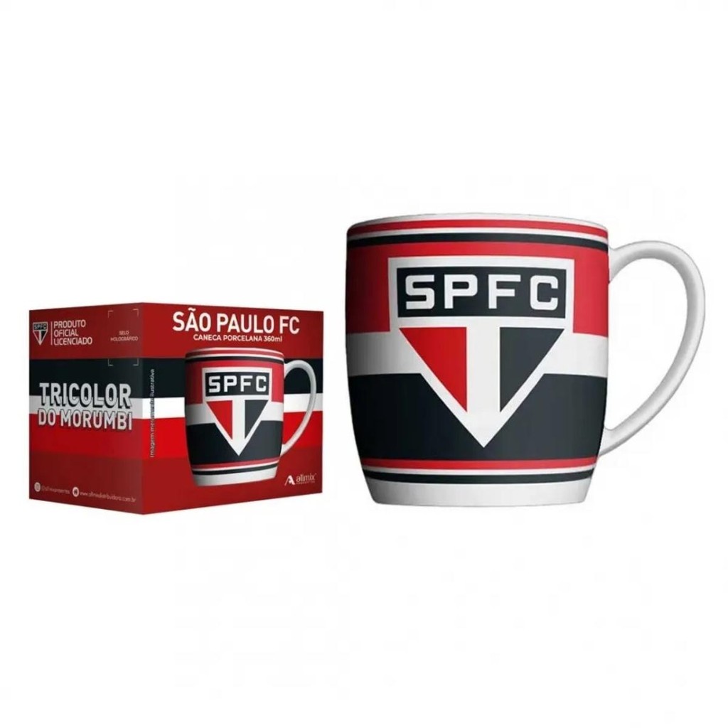Caneca Porcelana Café Resistente 360ml São Paulo Tricolor Paulista Morumbi Presente