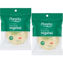 Kit com 2 Bucha Vegetal Esfoliaçao Profunda Ponjita