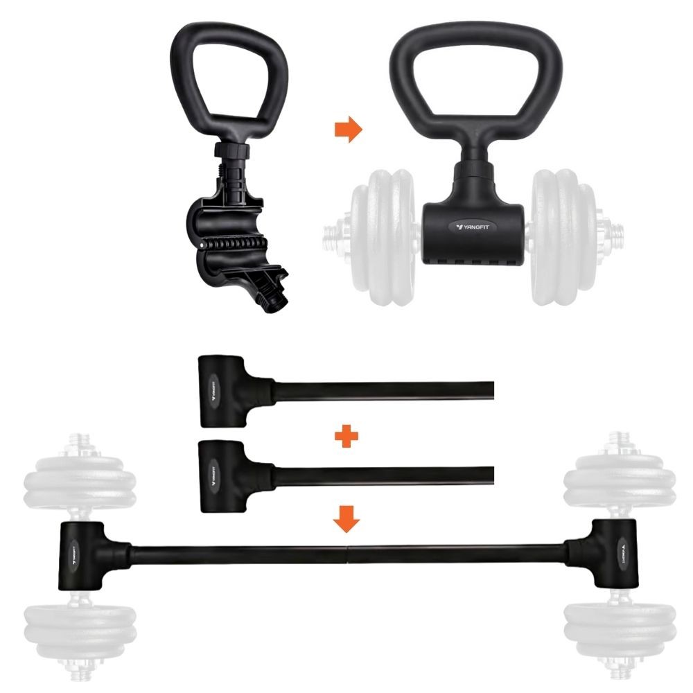 Kit Barra Supino Com Alça Para kettlebell com Ajuste Rápido 