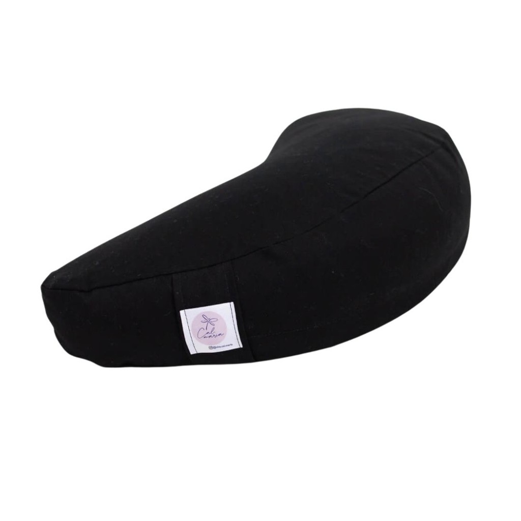 Imagem Almofada Zafu Meia Lua Calmaria Meditação Preto