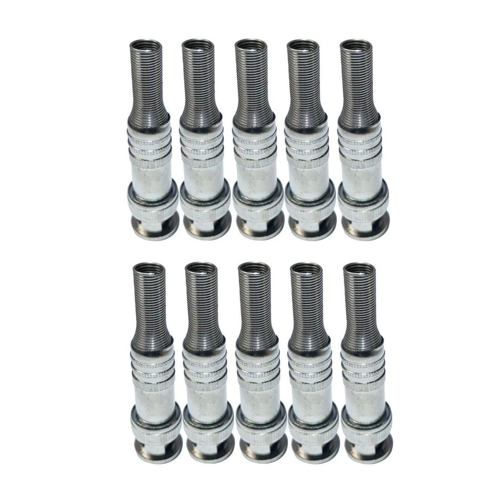 Kit Pacote com 10un Conector Plug BNC Macho Com Mola 4mm FCA