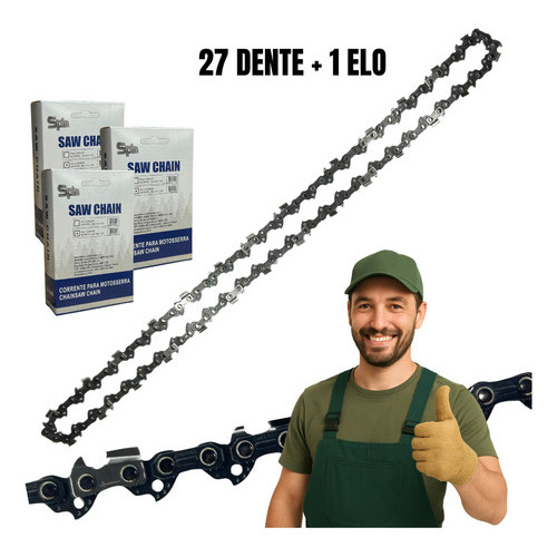 Corrente Motosserra Ms025 Ms250 27+1 Dentes 40cm 16p em Oferta na Shopee