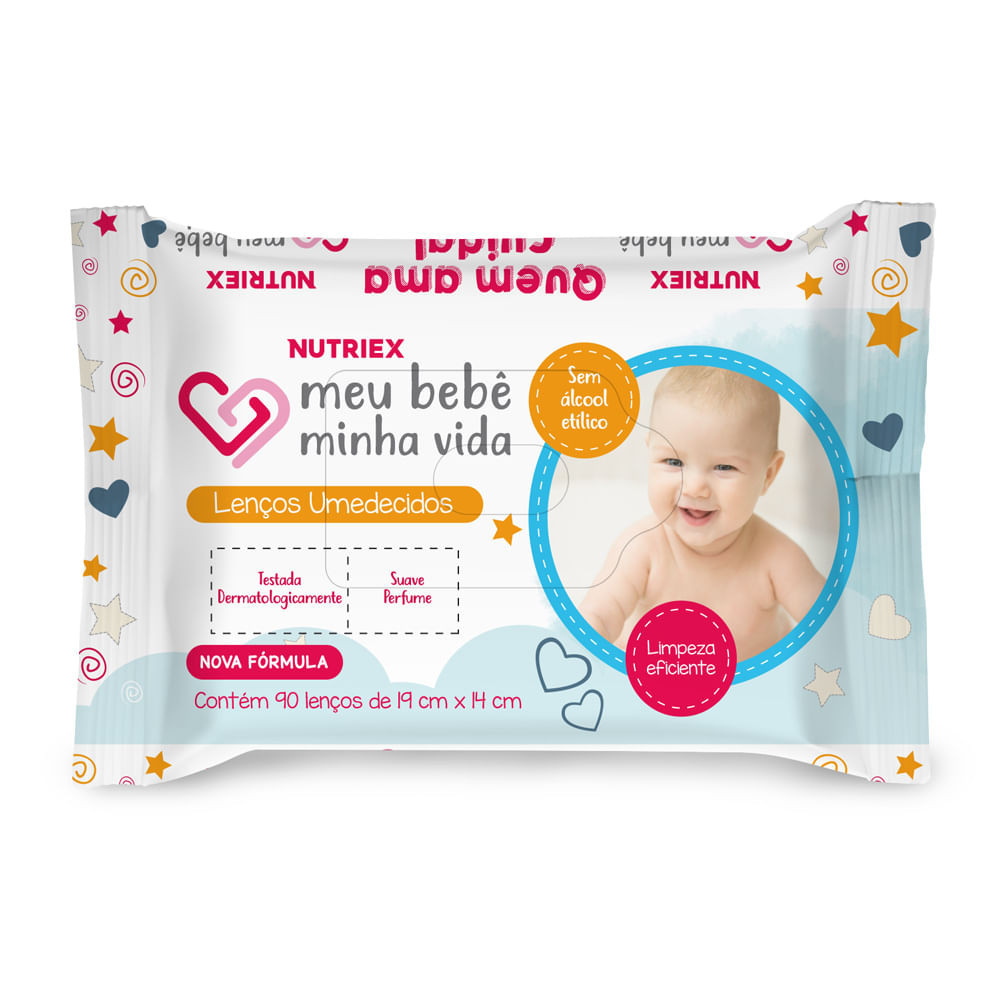 Lenço Umedecido Meu Bebê Minha Vida com 90 Unidades - Mom & Baby