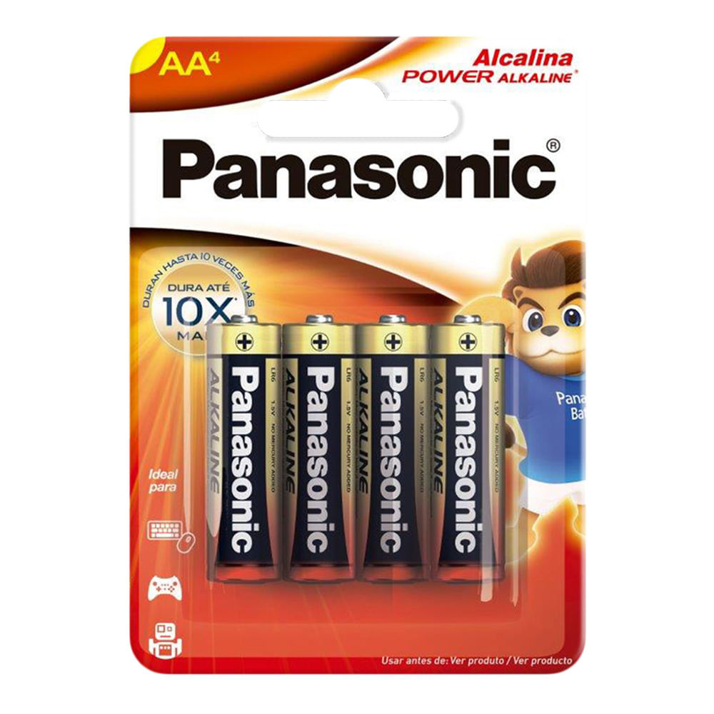 Pilha Panasonic Alcalina AA Power Alkaline 4 Unidades - Home Appliances