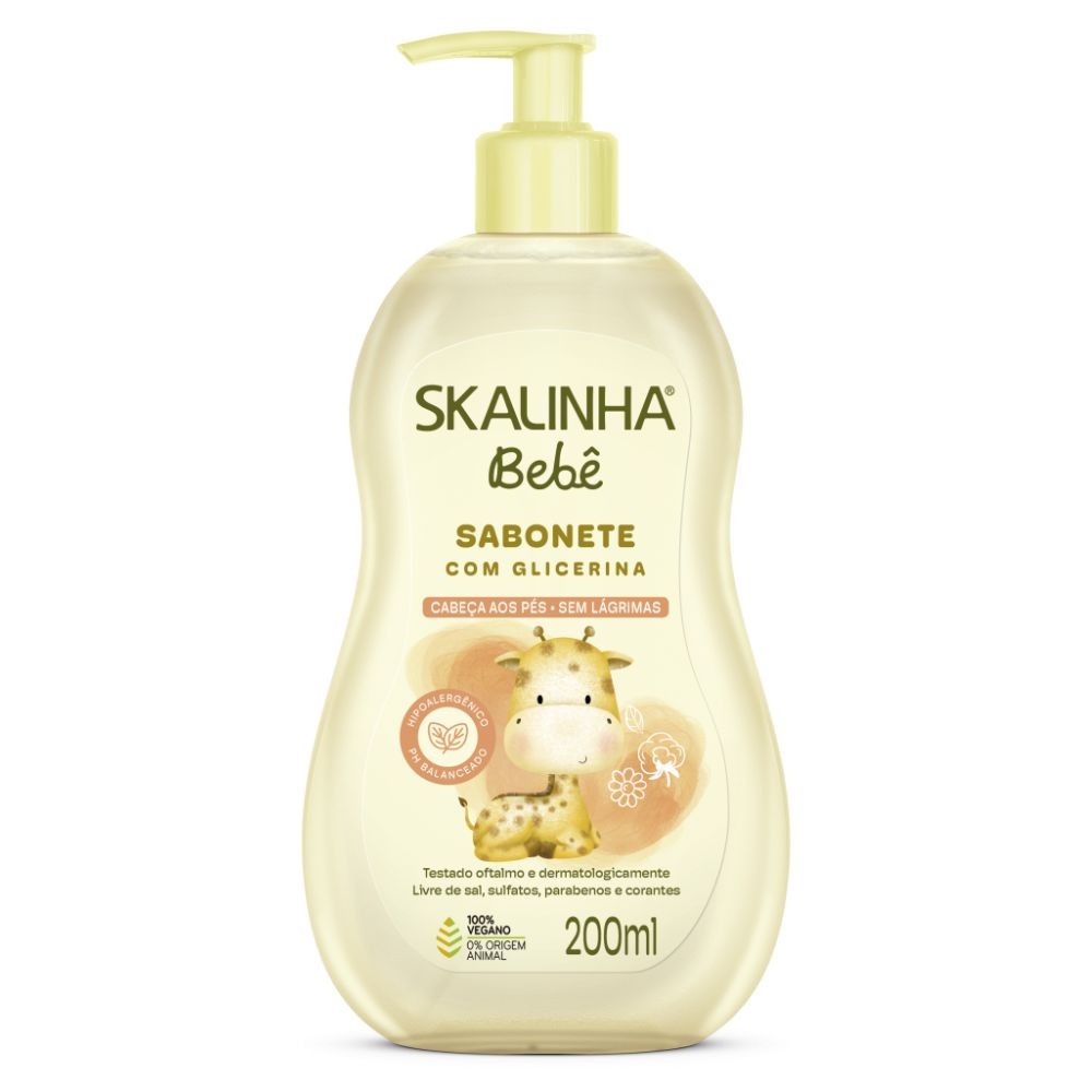 Sabonete Líquido Skalinha Bebê com Glicerina 200ml - Mom & Baby