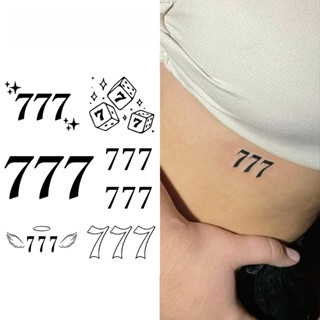 Adesivo de Tatuagem Temporária Número 7, Durável e à Prova d'Água, Adesivo de Tatuagem Falsa Realista, Design Artístico em Oferta na Shopee