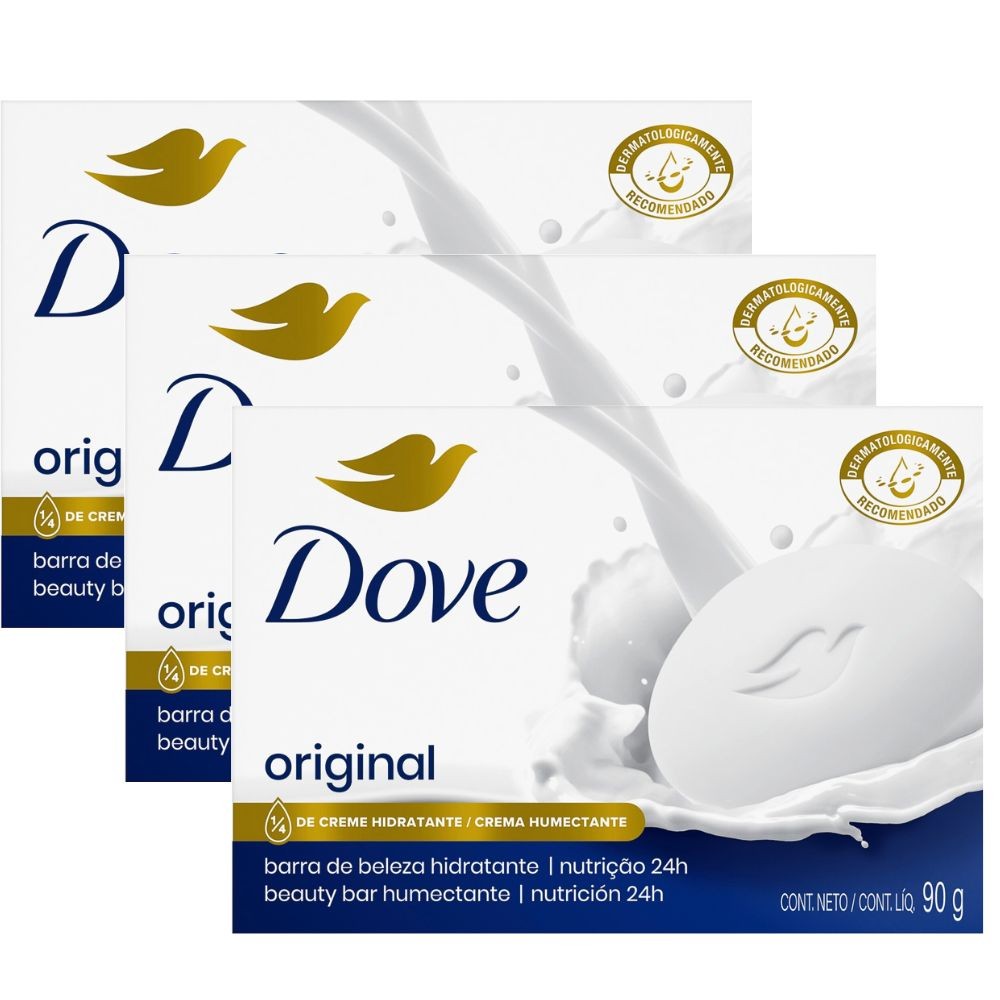 Kit 3 Sabonete em Barra Dove Original 90g - Beauty