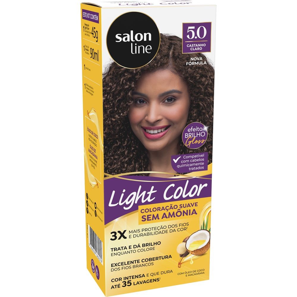 Coloração Suave Light Color 5.0 Castanho Claro Salon Line - Beauty