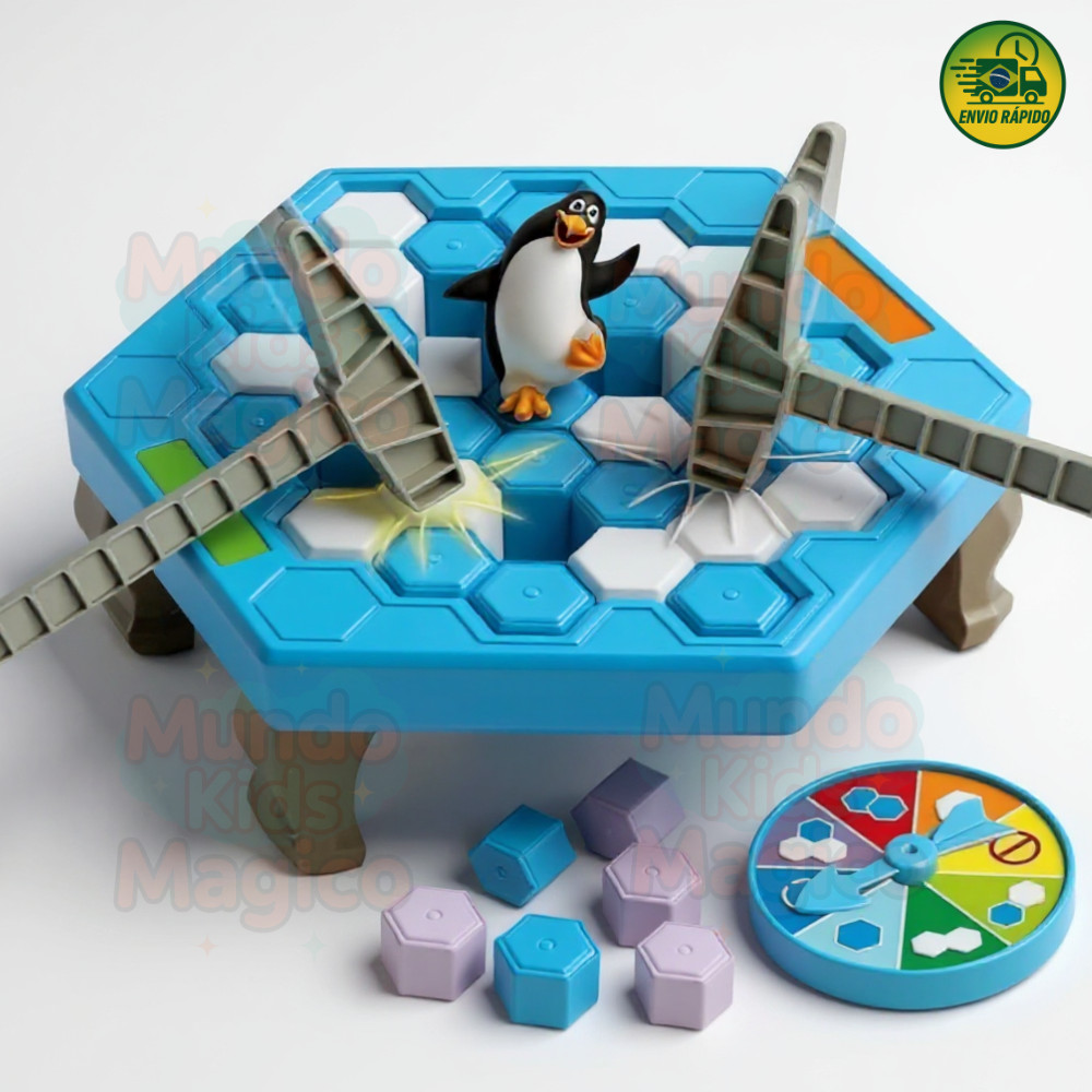Jogo Quebra Gelo Pinguim Numa Fria Blocos Brinquedo Batendo Cubos de Gelo Tamanho Grande Art Brink