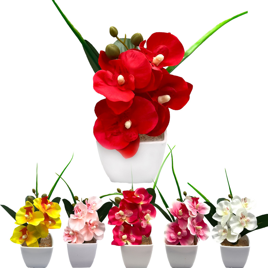 Arranjo Orquidea Artificial Cetim Pequena, enfeite de Sala, Nichos, Decorativo em Oferta na Shopee
