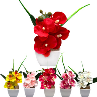 Arranjo Orquidea Artificial Cetim Pequena, enfeite de Sala, Nichos, Decorativo em Oferta na Shopee