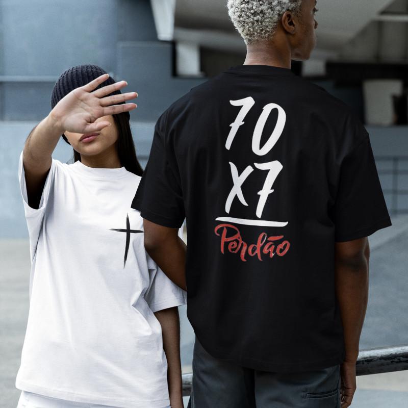 Camiseta Oversized Unissex Cristão EVANGELICO 100% Algodão 70x7 Estampado