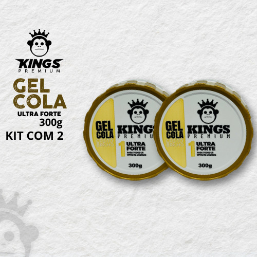 Oferta Especial Kit 2 Gel Cola Premium Ultra Fixação 300g - Kings Original Premium em Oferta na Shopee