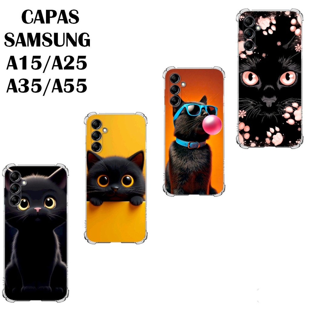 CAPA HEX COMPATIVEL COM SAMSUNG A15, A25, A35 E A55 TPU DESENHOS VARIADOS CAPINHA GASTOS ANIMADOS ANTI-IMPACTO FOFA