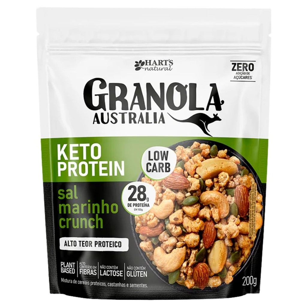 Granola KeTo Protein Sal Marinho Crunch Refil 200g Harts Natural
