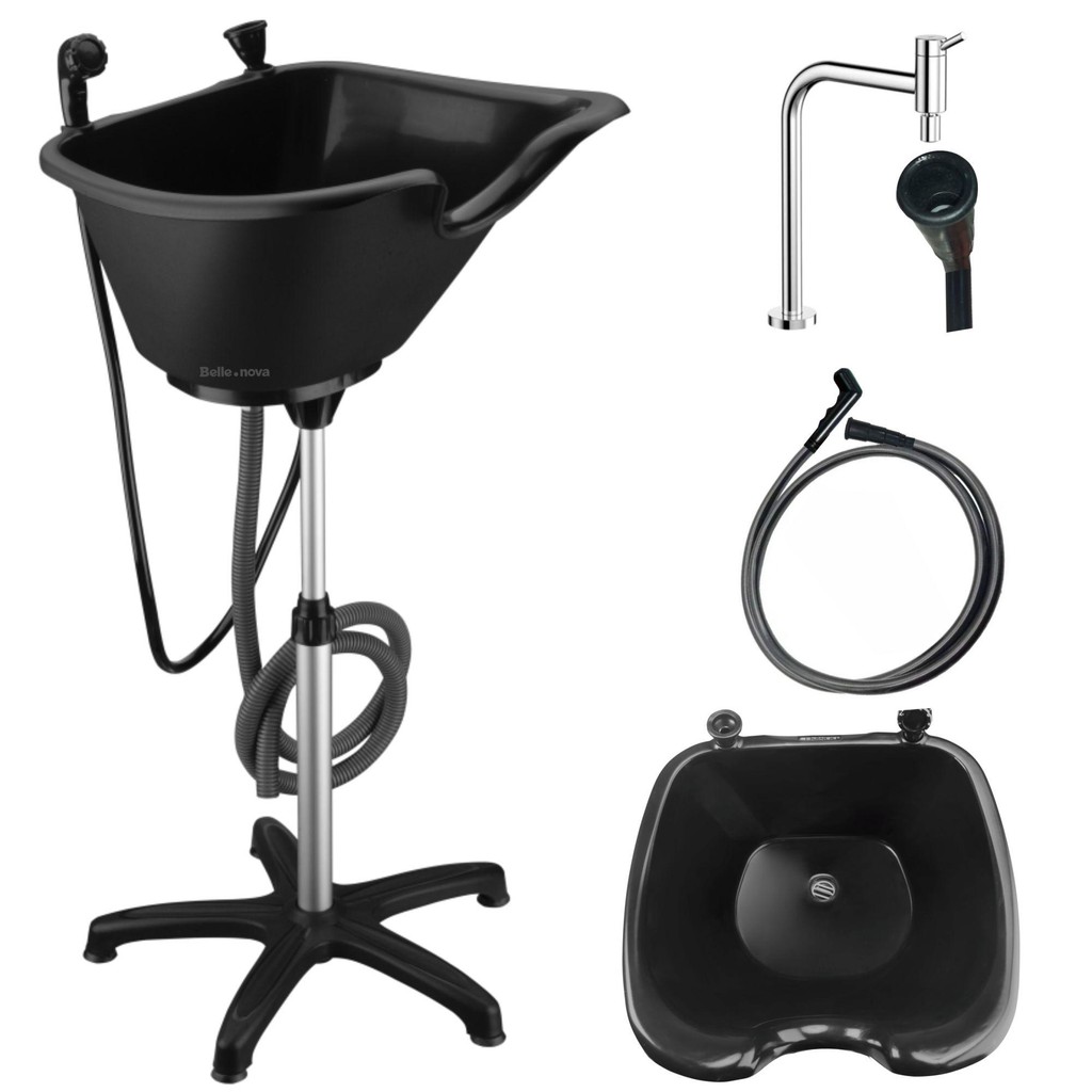 Lavatório Portátil BELLE NOVA com Ducha para Salão de Beleza Cabeleireiro Estética Prático Leve Ajustável Profissional