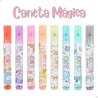 Kit Canetinhas Aqua Magic 8 cores Caneta Flutuante Mágica Desenha na Colher e Flutua Escolar em Oferta na Shopee