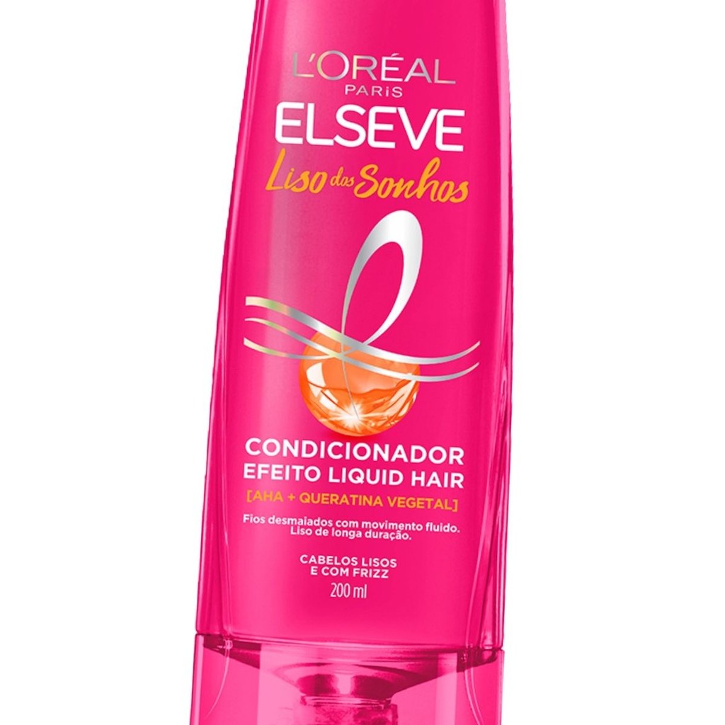 Condicionador Elseve Liso dos Sonhos 200ml – Efeito Liquid Hair, Fios Alinhados e Sem Frizz