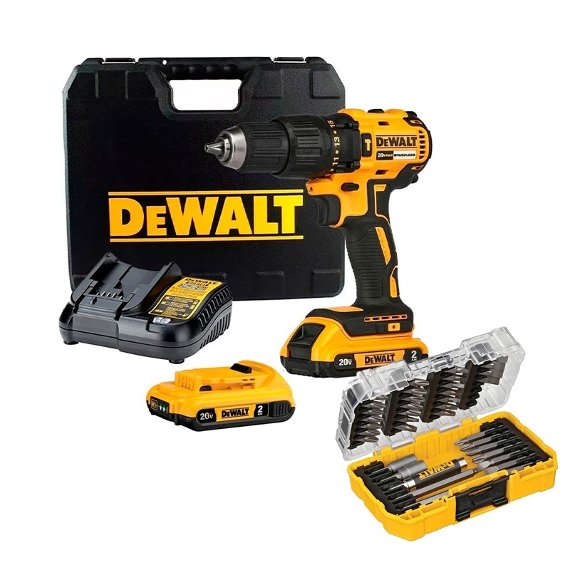 Parafusadeira/Furad Impacto 1/2" DCD7781 + 2 Baterias 20V 2Ah + Carregador + Maleta + Kit 37 Bits DeWalt DCD7781D2-BR em Oferta na Shopee