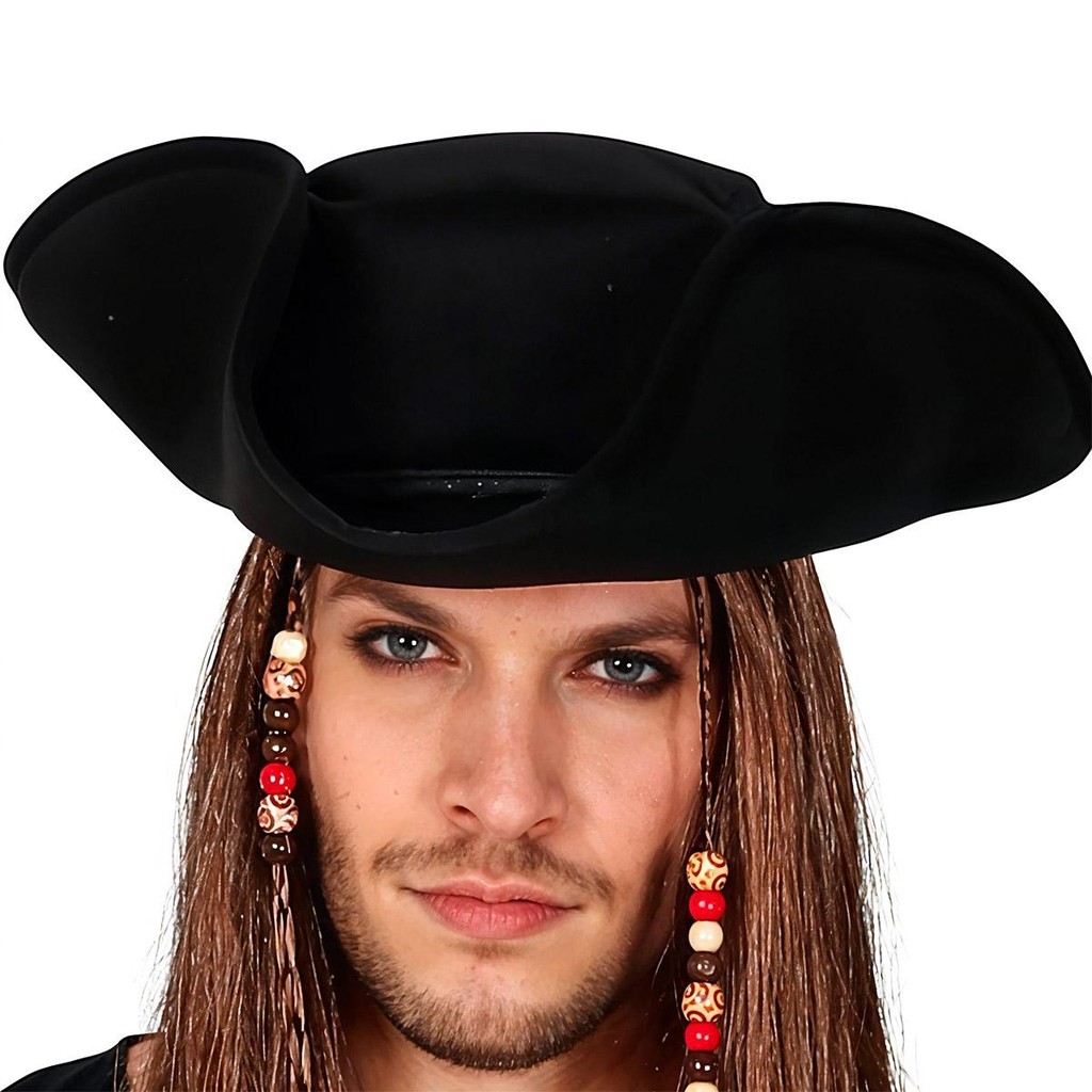 Fantasia Masculina de Pirata Adulto de Luxo Cosplay com Chapéu Jaqueta Camisa com Colete Calça e Sobrebota — imagem 2 de 2