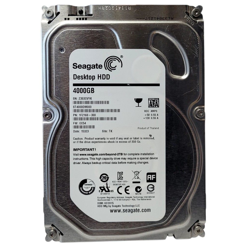 Hd Interno Seagate Desktop Hdd St4000dm000 4tb 3,5 Sata Prateado
