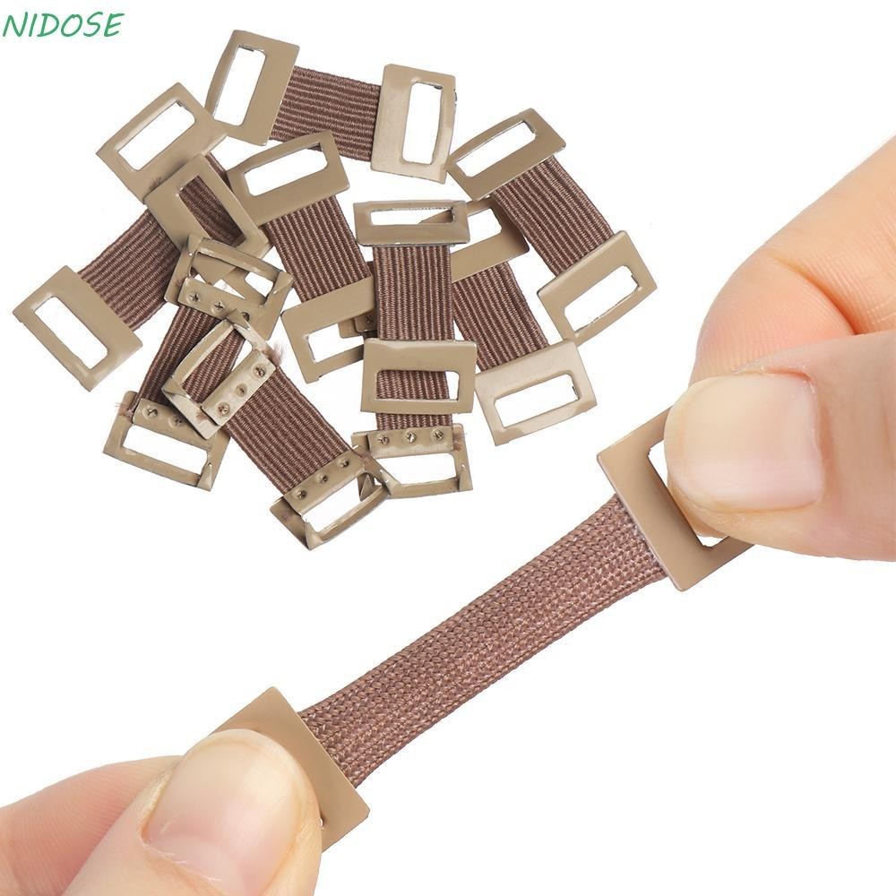 NIDOSE 10/20/50/100Pcs Clipes De Bandagem De Substituição Branco/Cor Café Aptidão Protetor Clipe De Metal Elástico