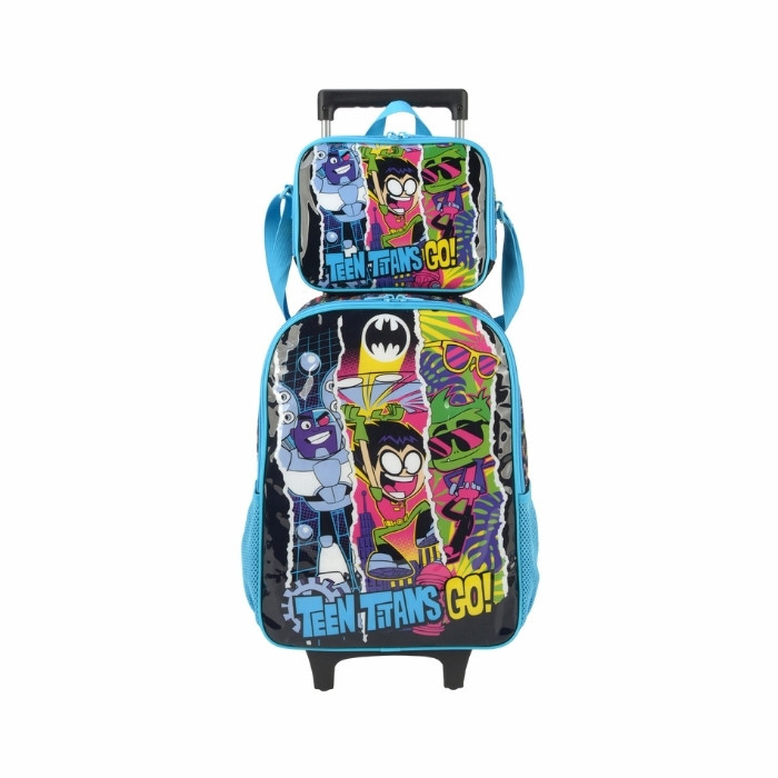 Kit Mochila C/ Carrinho E Lancheira Teen Titans Go