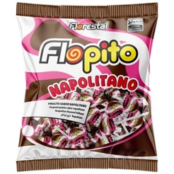 Pirulito Flopito Sabor Napolitano 500g - Florestal