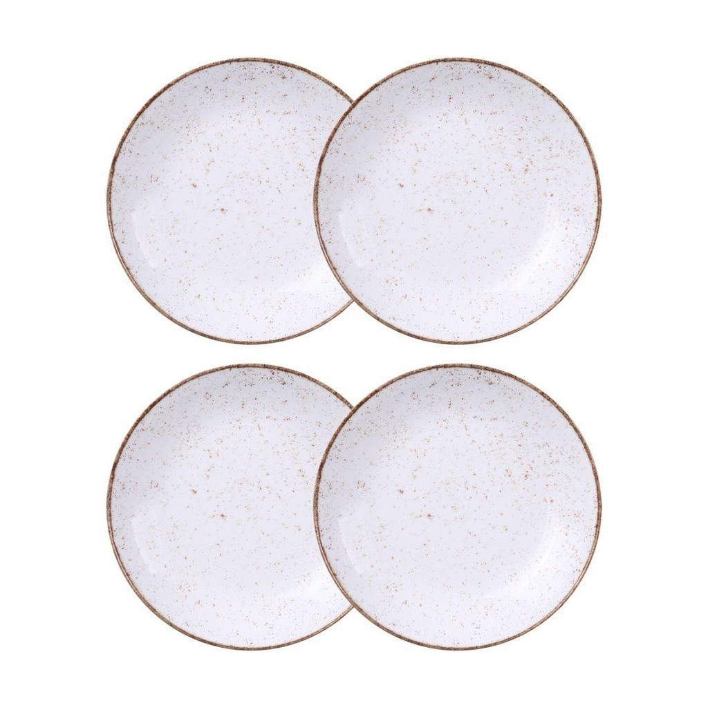 Jogo de Pratos Fundo 4 Peças Rústico 22 cm Porcelana Decorada Tramontina em Oferta na Shopee