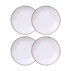 Jogo de Pratos Fundo 4 Peças Rústico 22 cm Porcelana Decorada Tramontina