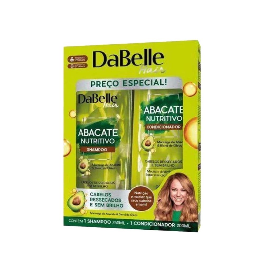 Shampoo 250ml E Condicionador 175ml Dabelle Abacate Nutritivo - Beauty