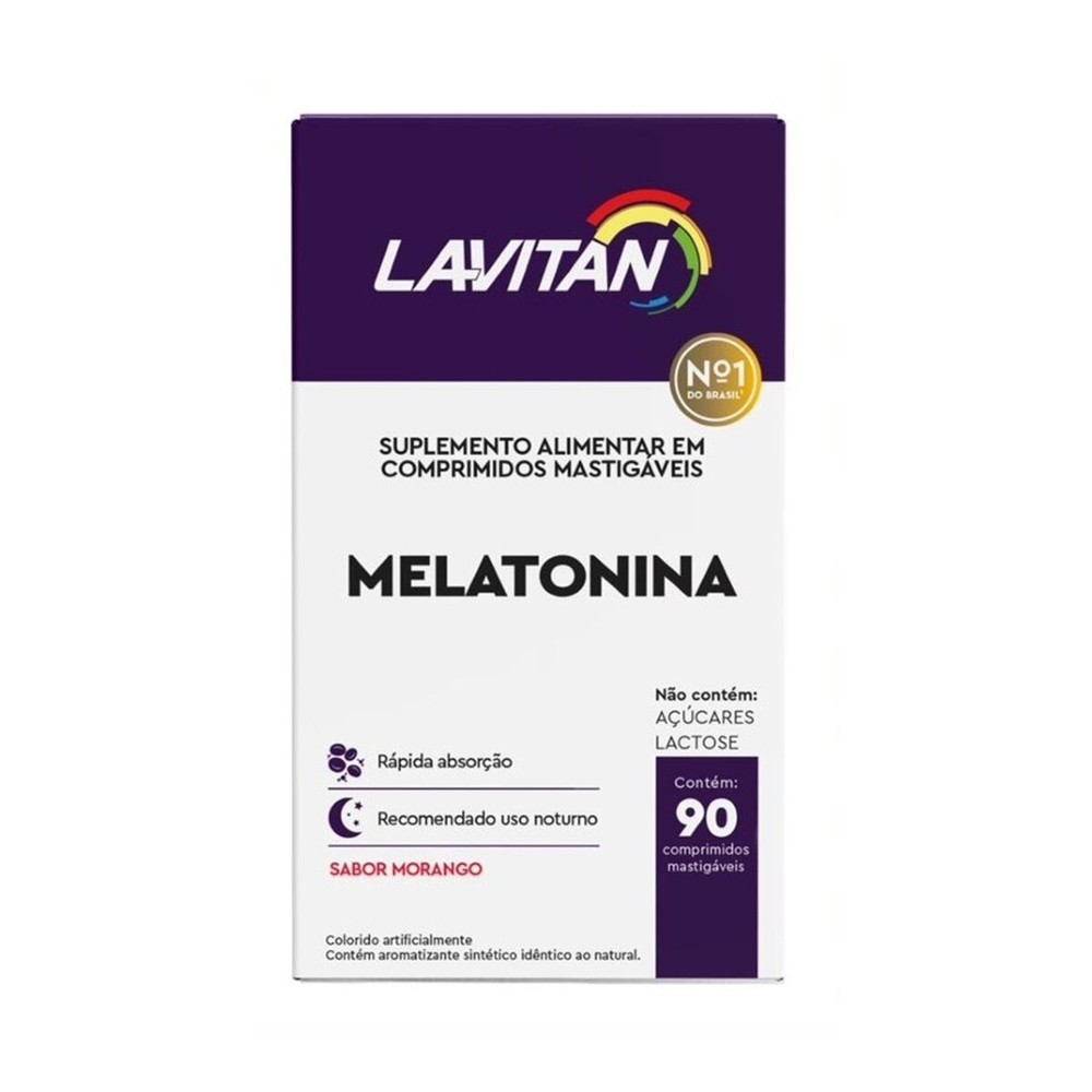 Melatonina Lavitan Sabor Morango 90 Comprimidos Mastigaveis