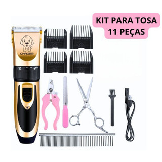 Máquina de Tosa Pet Profissional para Cachorros e Gatos Kit Completo