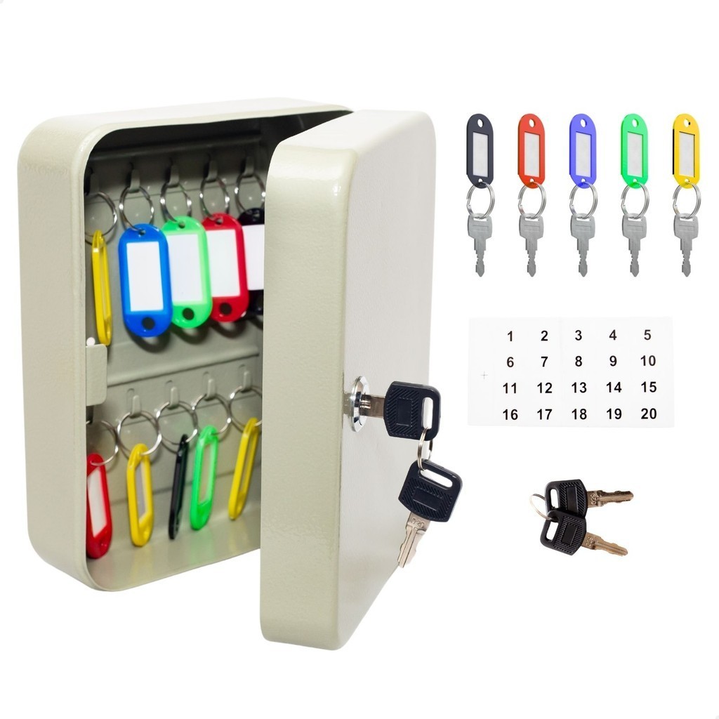 Porta Chaves Armário Claviculário De 20 Chaves Com Chaveiros em Oferta na Shopee