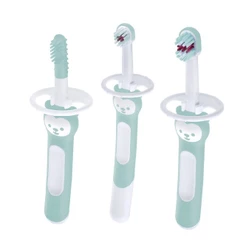 Kit com 3 Escovas de Dente Para Bebê Brushes Azul - MAM