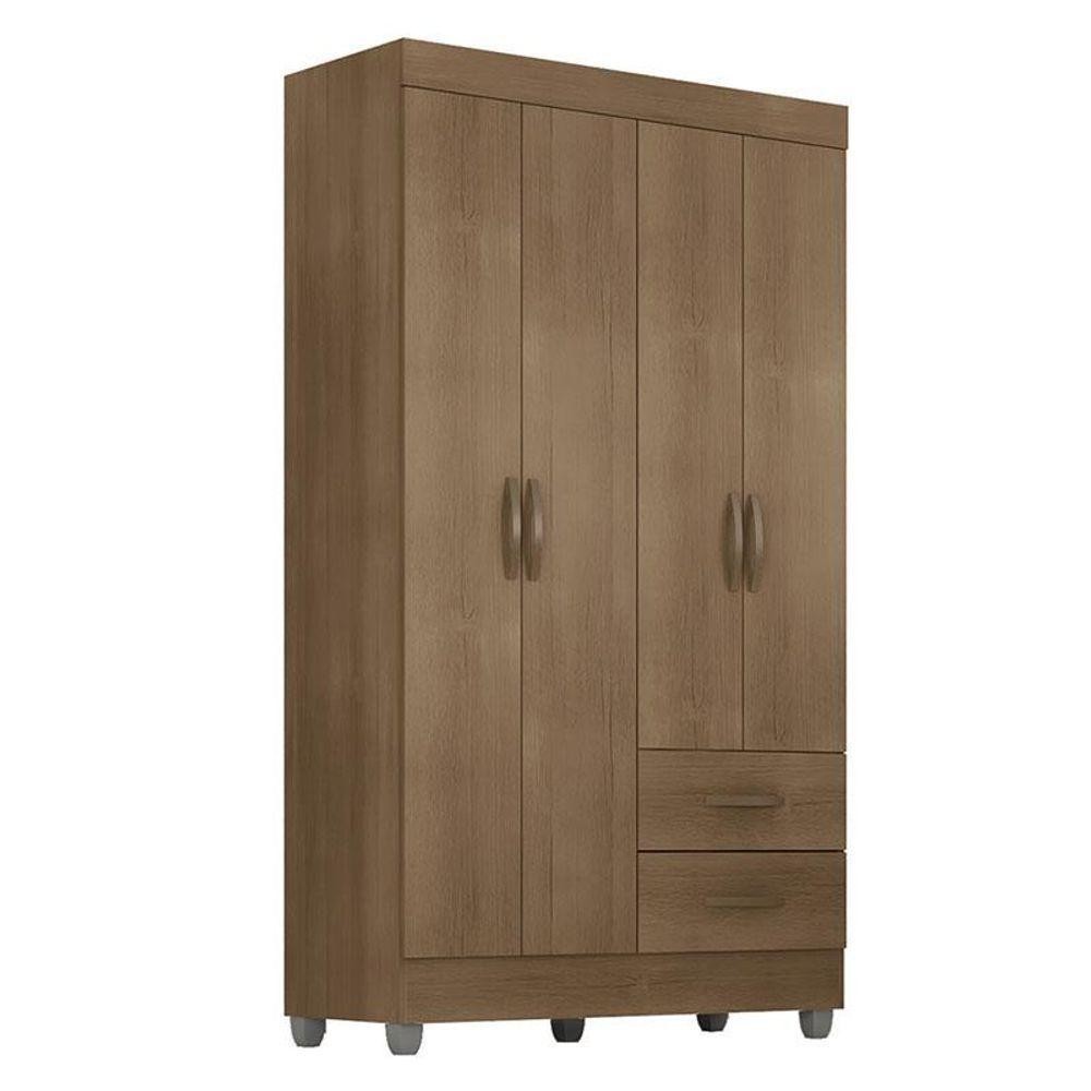 Guarda Roupa Solteiro Lite 4 Portas Carvalho Oak - Móveis Leão - Home & Living