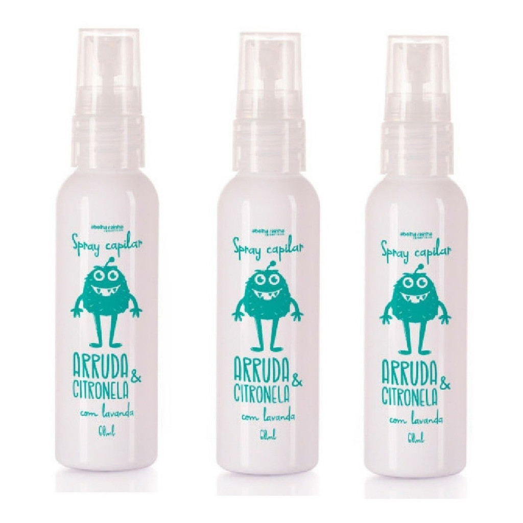 Kit com3 Spray Capilar Arruda e Citronela Alivia Coceiras Abelha Rainha em Oferta na Shopee