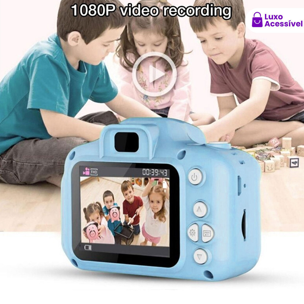 Câmera digital de 2 polegadas Mini Kid Câmera de desenho animado Fotografia ao ar livre HD Pocket Cam