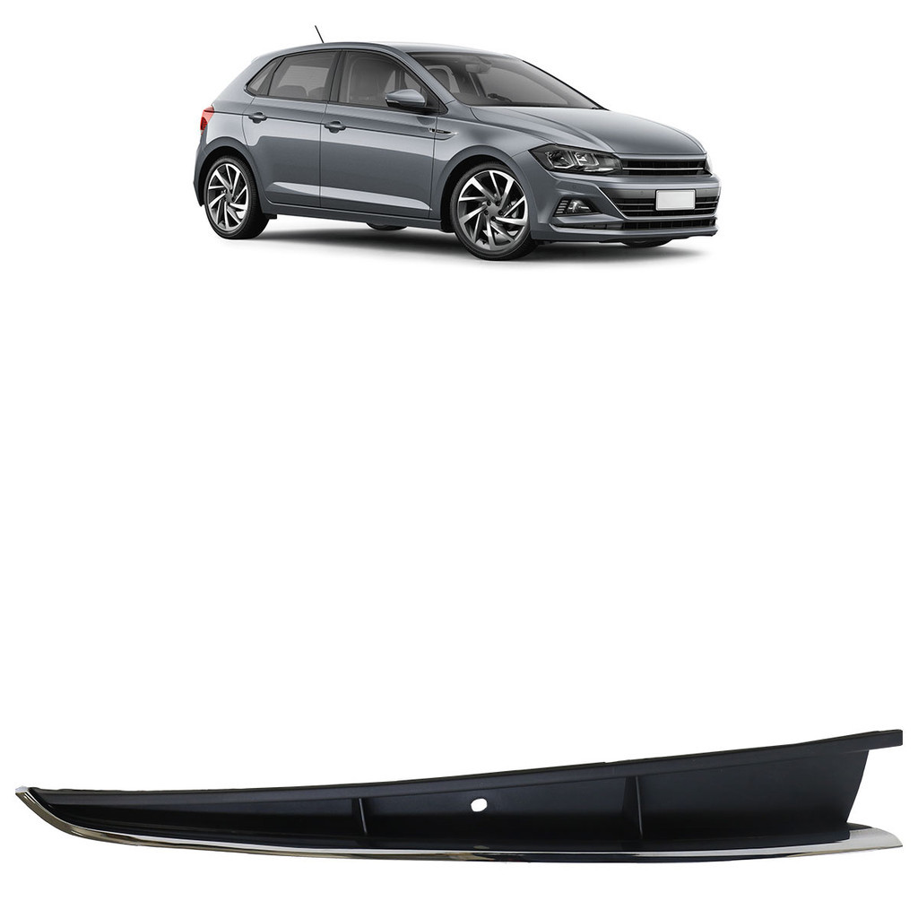 Friso Parachoque Dianteiro Polo 2018 2019 2020 2021 Preto com Friso Cromado em Oferta na Shopee
