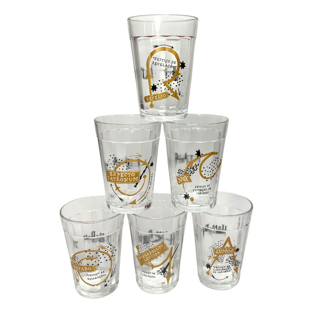 Kit 6 Copos Harry Potter - Casas de Hogwarts - Manual Magias em Oferta na Shopee