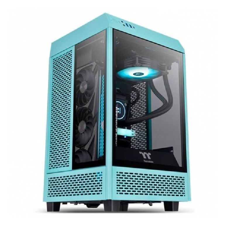 Gabinete Thermaltake The Tower 100 Mini Turquesa 3*G.lateral Vidro /2*120Mm Ca1R300Sbwn00