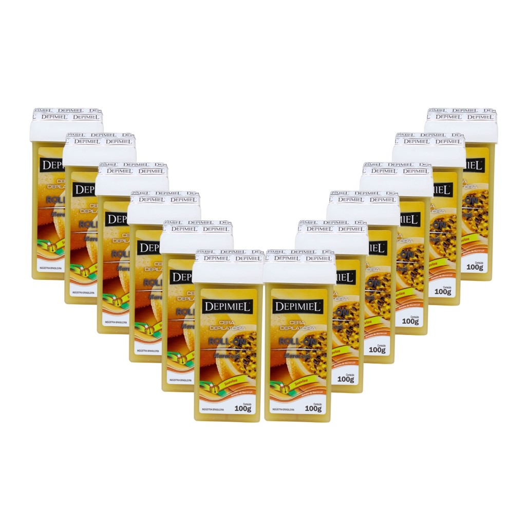 Kit 12 Ceras Roll-on Refil Depilatória Maracuja Depimiel em Oferta na Shopee