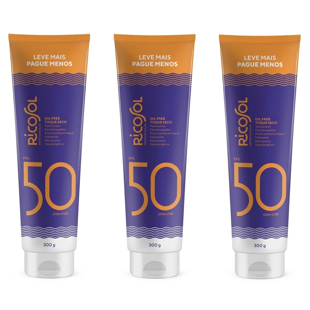 Kit 3 und Ricosol Protetor Solar FPS 50 - 300 G - Beauty
