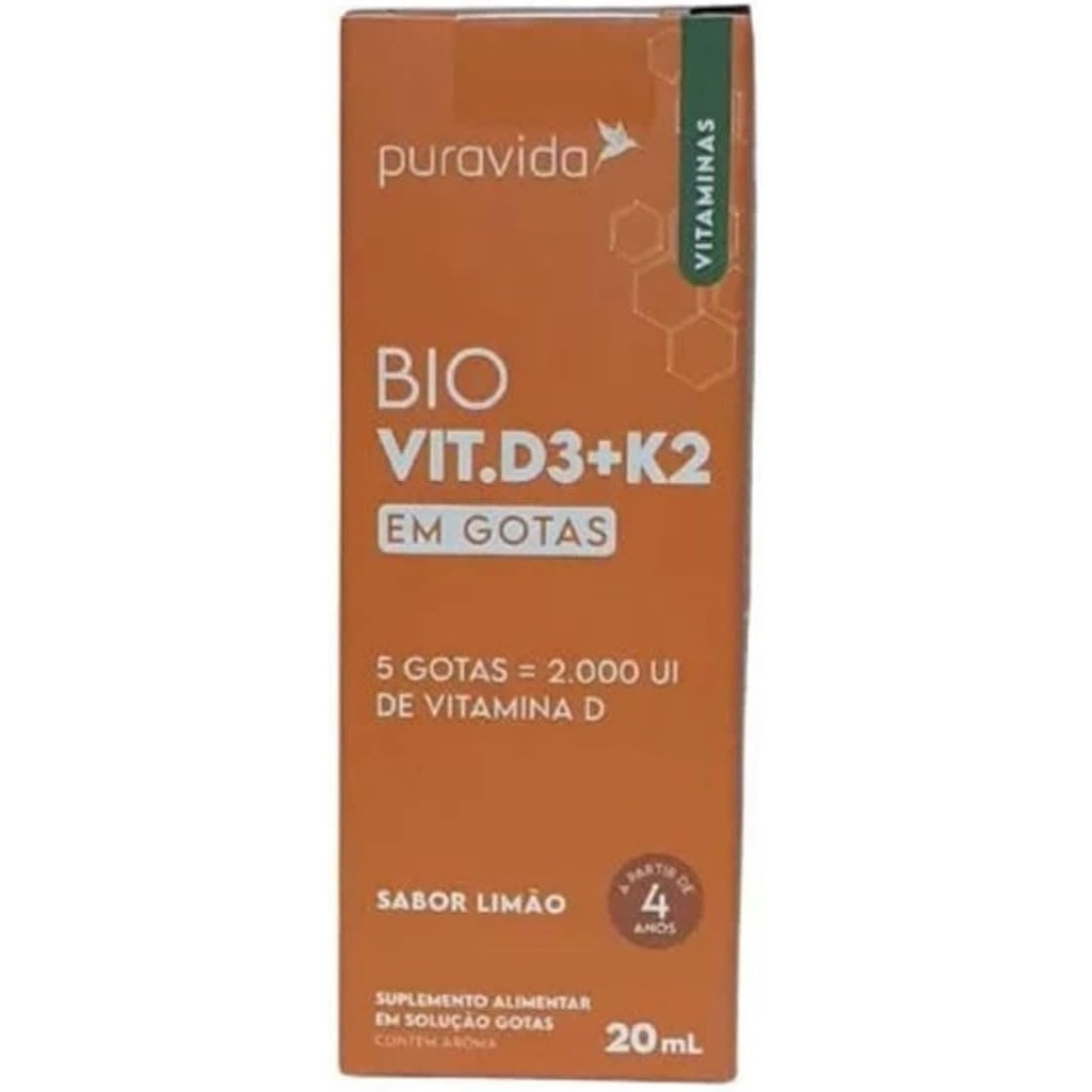 Puravida Vitamina D3 + K2 Gotas Frasco 20 Ml