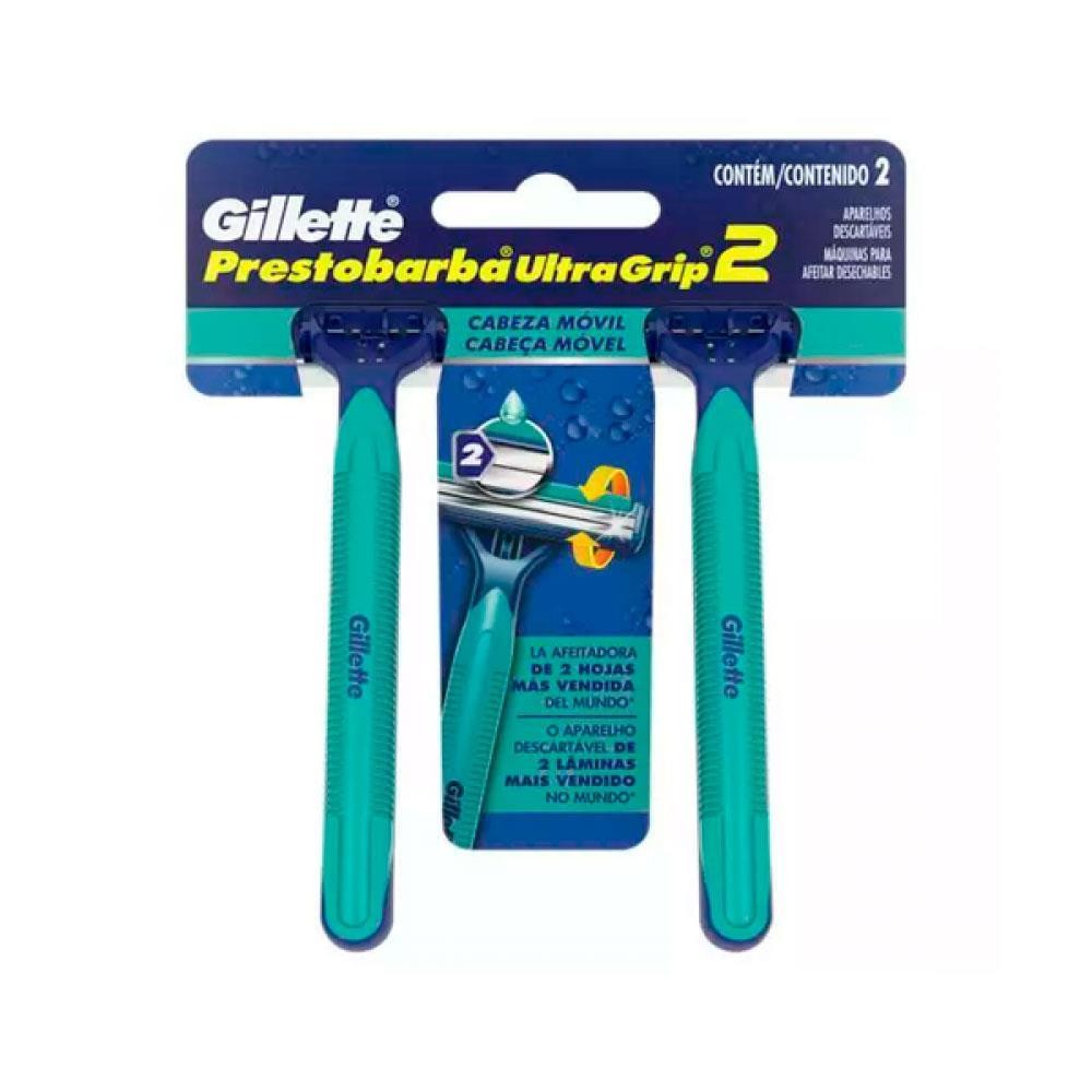 GILLETTE APARELHO DE BARBEAR PRESTOBARBA ULTRAGRIP 2 COM 2 UNIDADES - Beauty