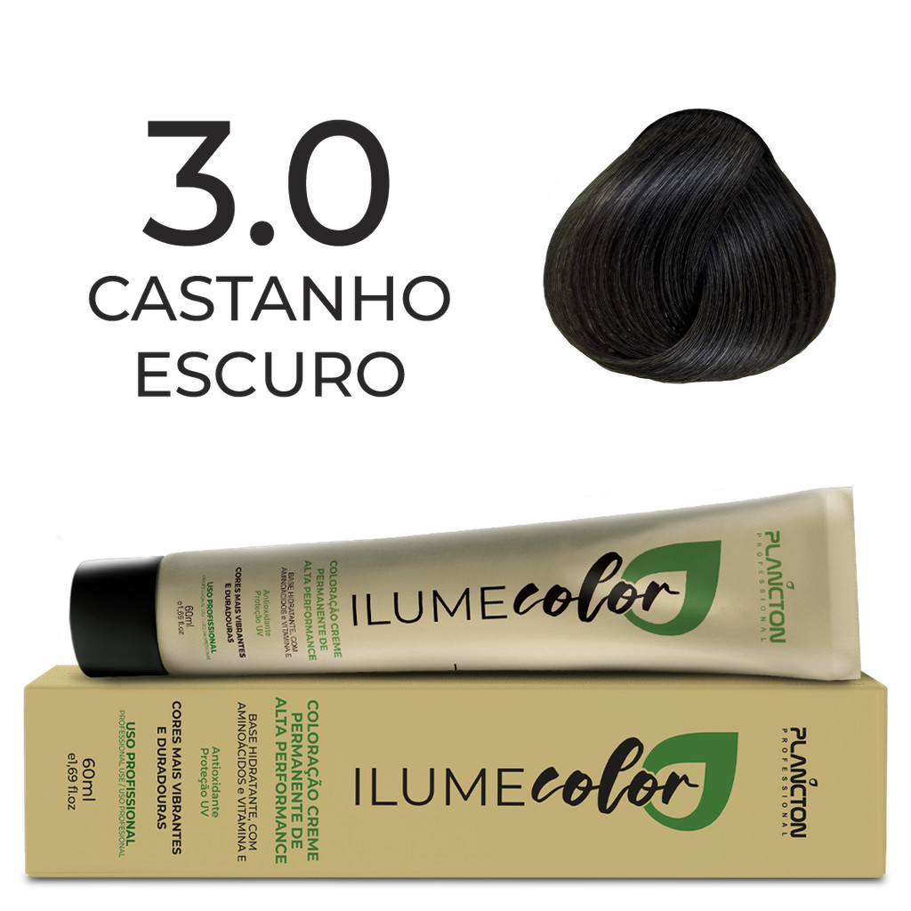 ILUME COLOR PLANCTON COLORAÇÃO - 3.0 CASTANHO ESCURO - 60ml