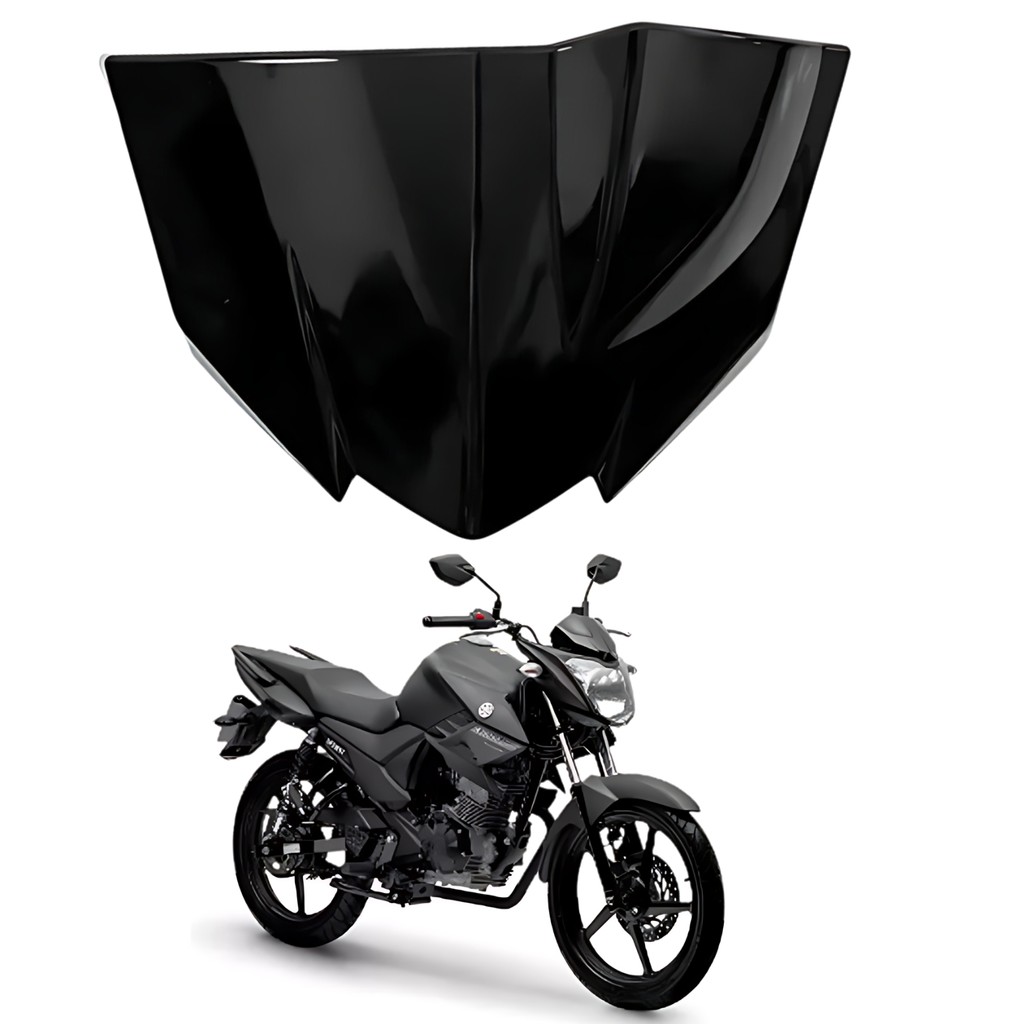 CARENAGEM ADAPTÁVEL PAINEL SUPERIOR FRONTAL FAZER 150 PRETO BRILHO 2020 A 2024 PARAMOTOS YAMAHA